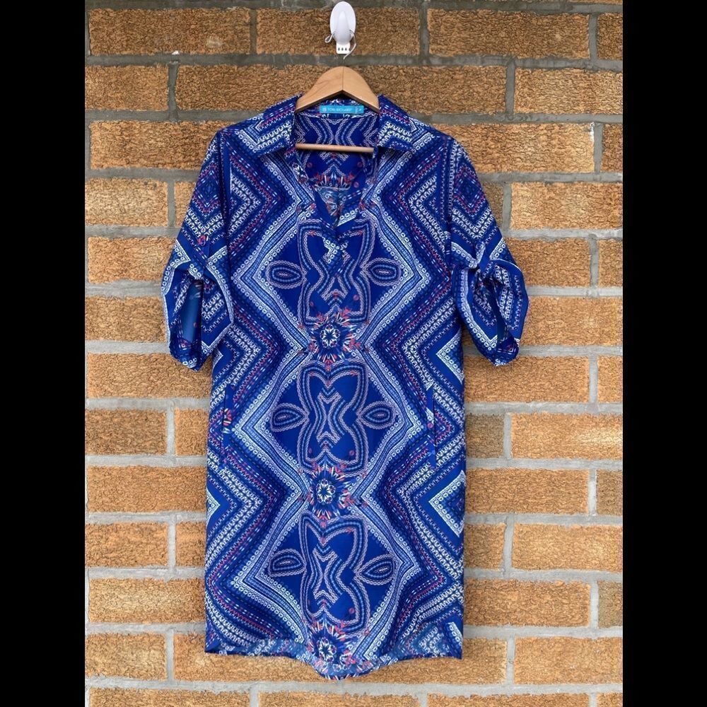 Tori Richard Charlotte Shirt Dress Sz Large